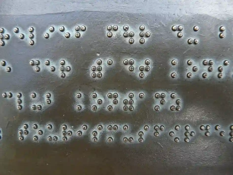 Voorbeeld van braille voor zienden